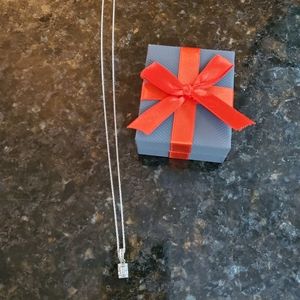 Sterling Silver Necklace w/Pandora Pendant & Circle Pendant Holder included